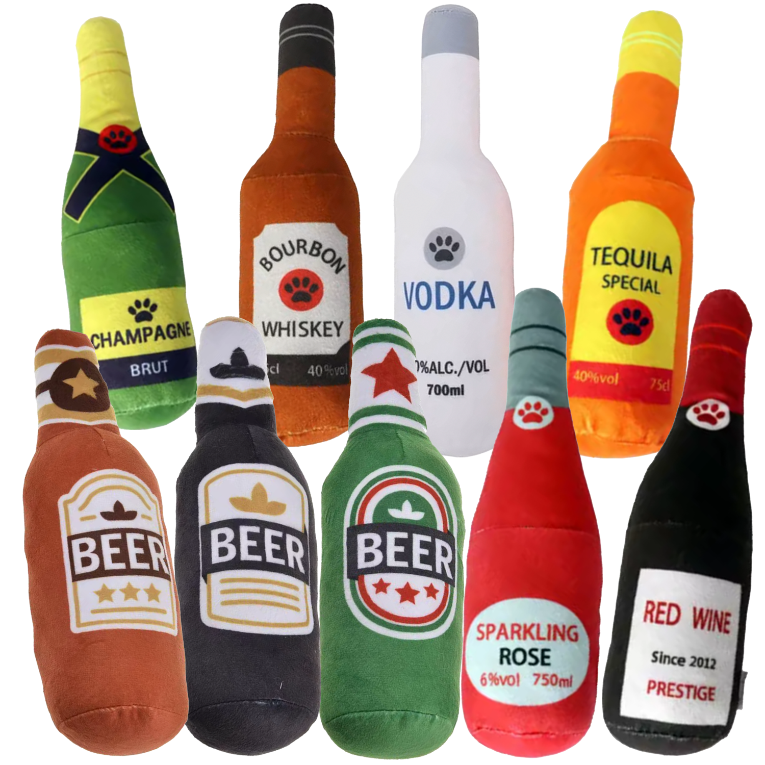 Drank-pakket-SPECIAL-hondenspeeltjes-pluche